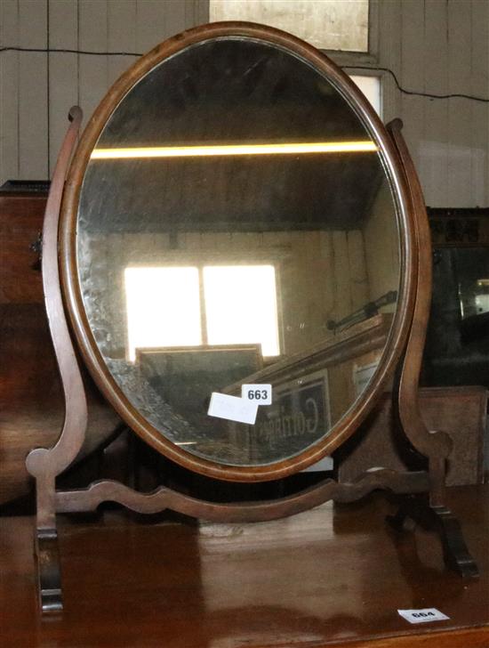 Oval toilet mirror